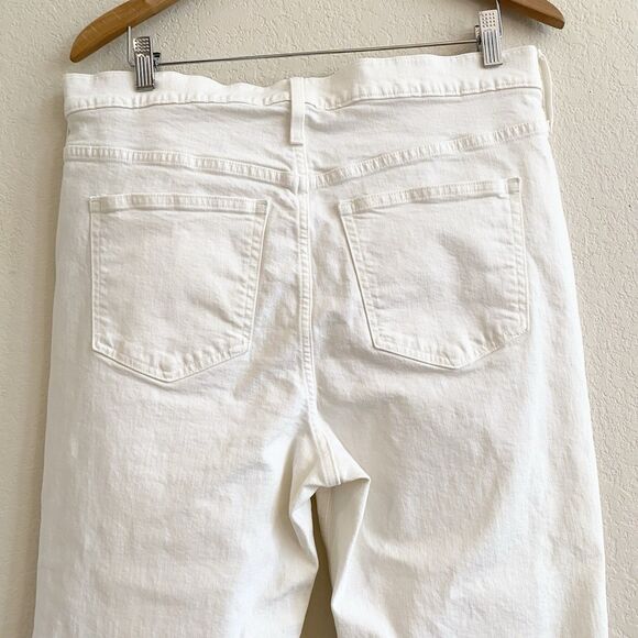 J.CREW Jeans Women 32 Demi Boot Crop High Rise White Stretch 9” Leg‎ Opening - Picture 6 of 11